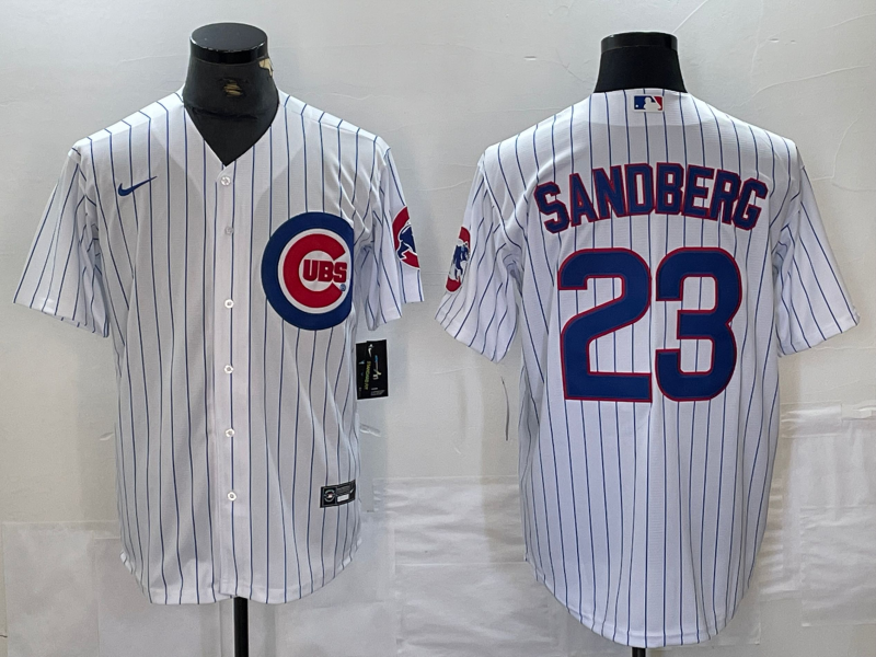 Men's Chicago Cubs Ryne Sandberg #23 White Baseball Jersey
